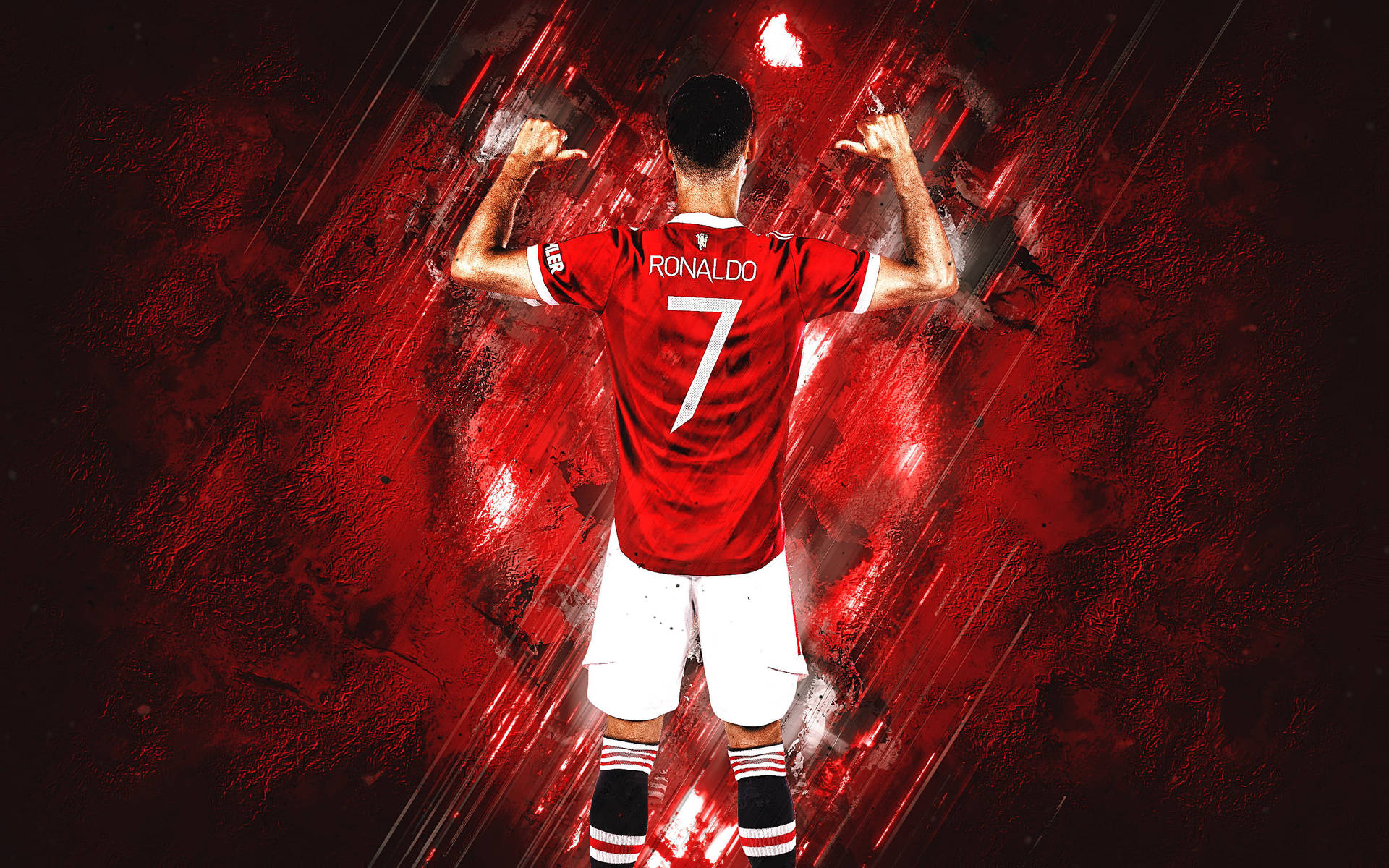 Cristiano Ronaldo Manchester United Abstract Red Wallpaper