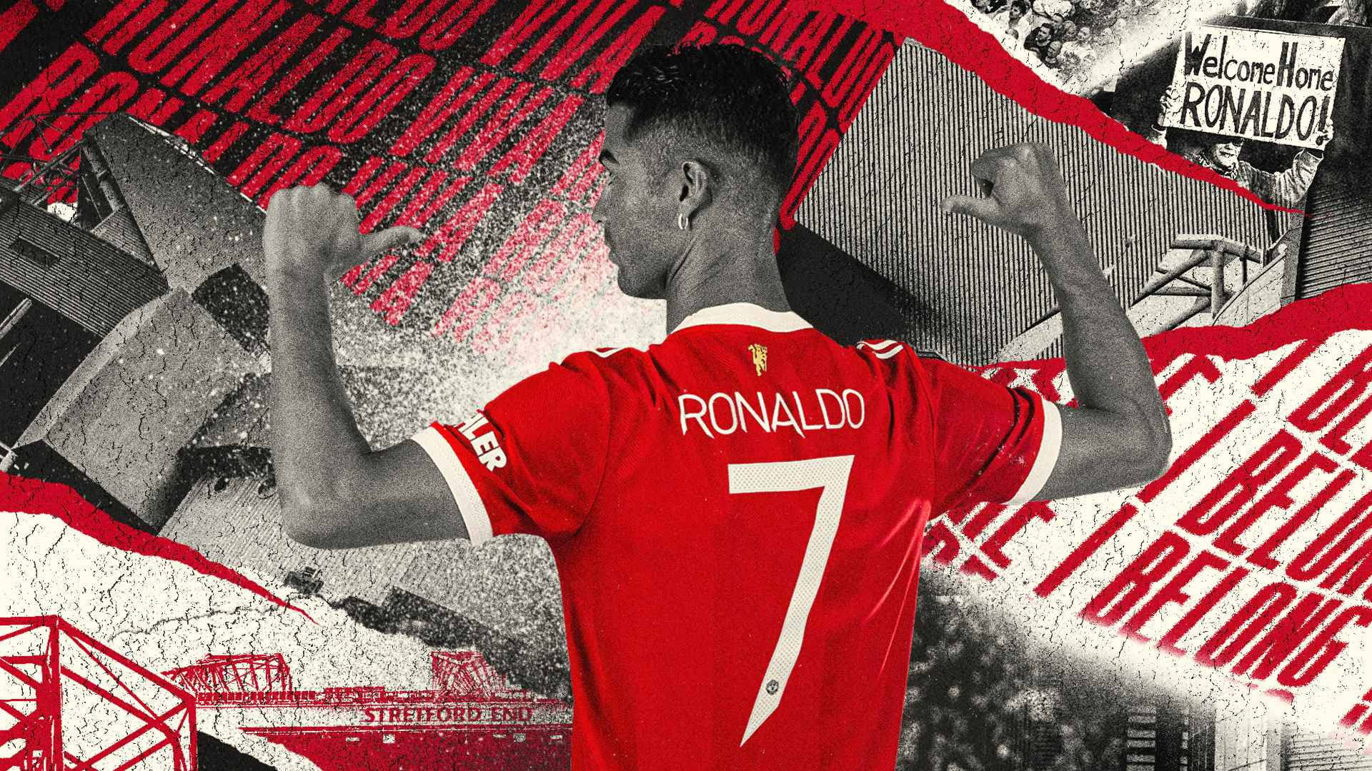 Cristiano Ronaldo Manchester United Collage Wallpaper