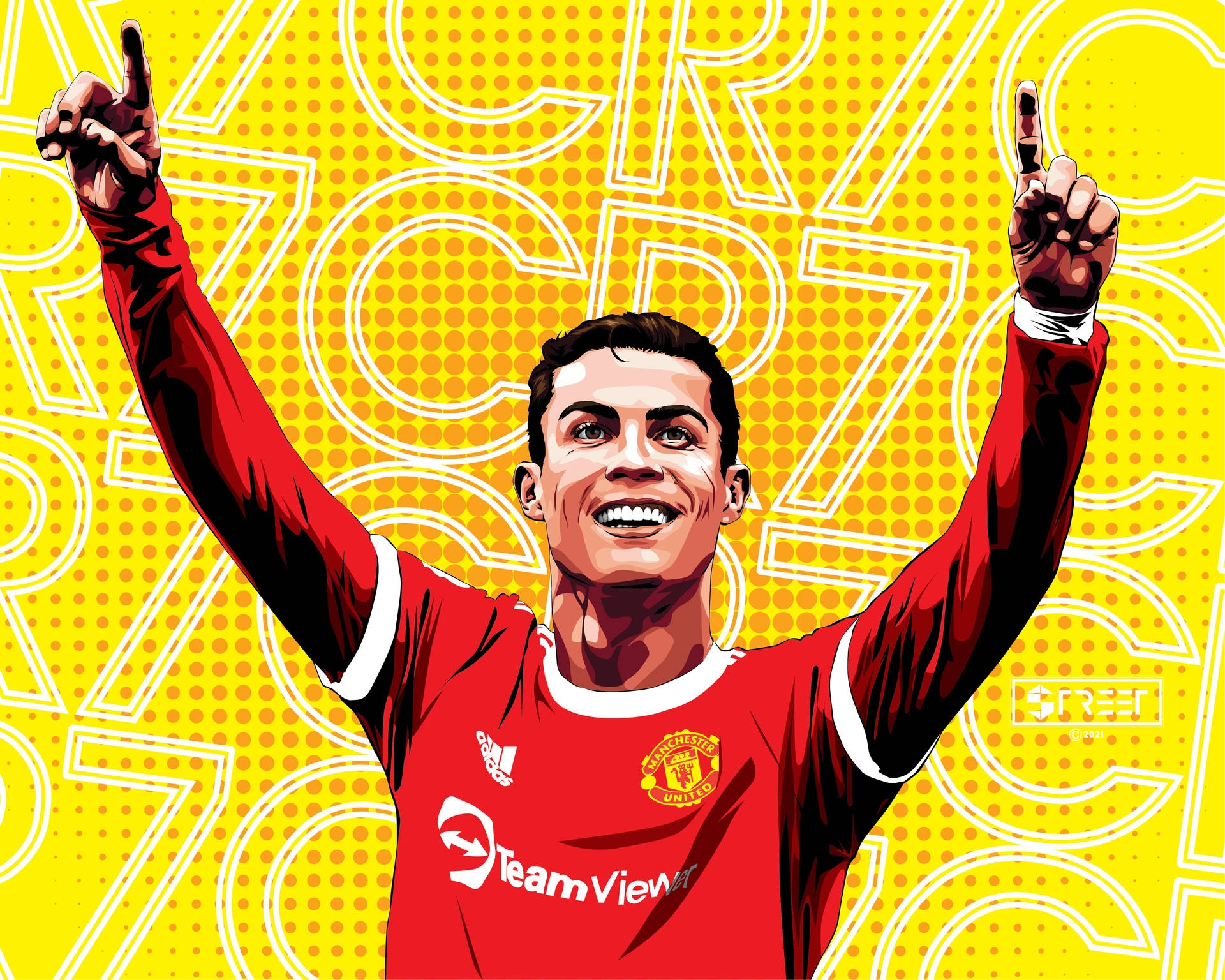 Cristiano Ronaldo Manchester United Comic Art