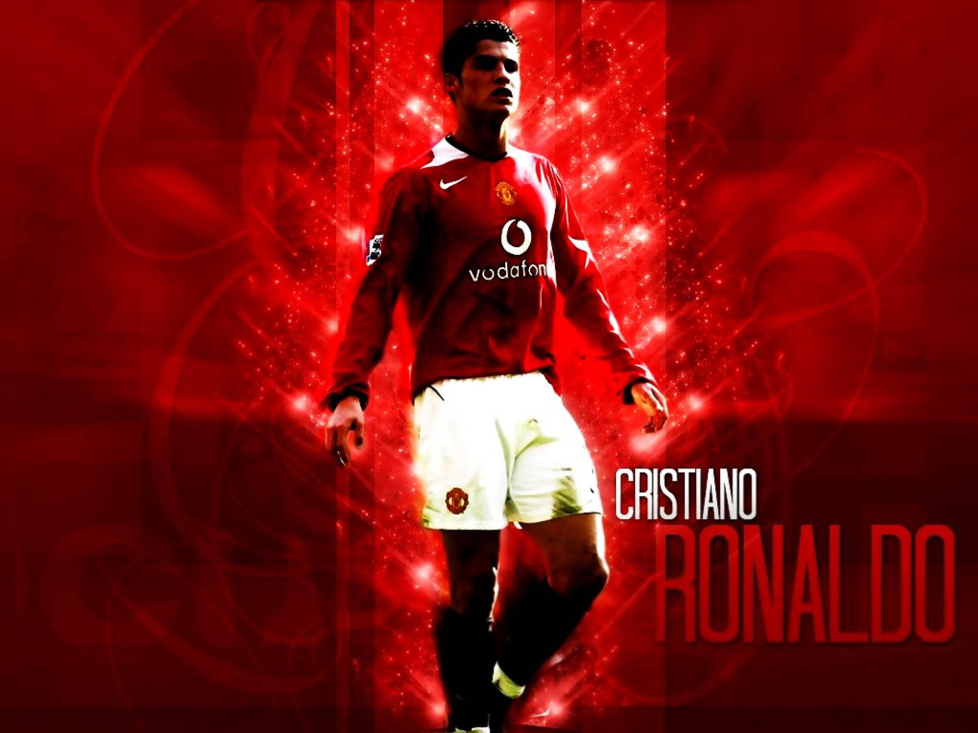 Cristiano Ronaldo Manchester United Cross Pattern Wallpaper