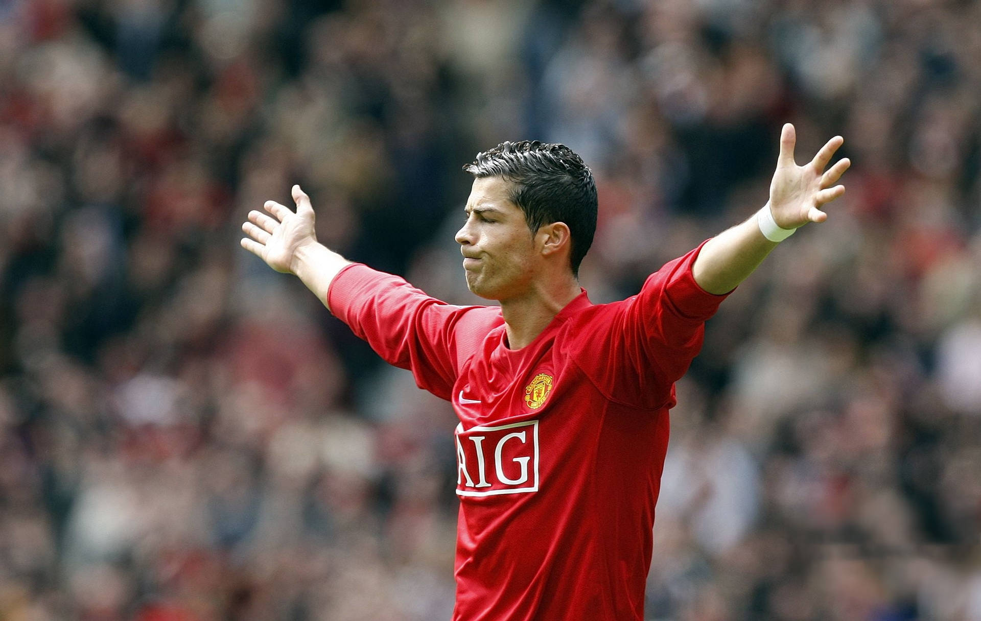 Cristiano Ronaldo Manchester United Hands Up Wallpaper