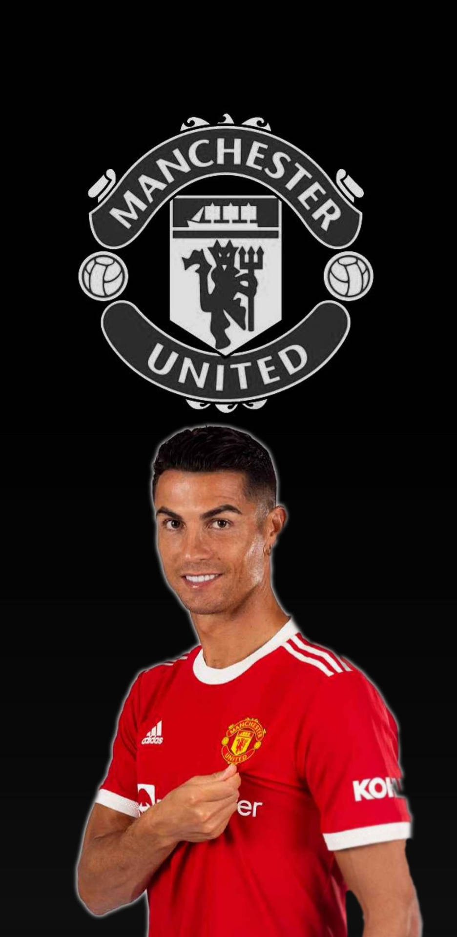 Cristiano Ronaldo Manchester United Logo Wallpaper