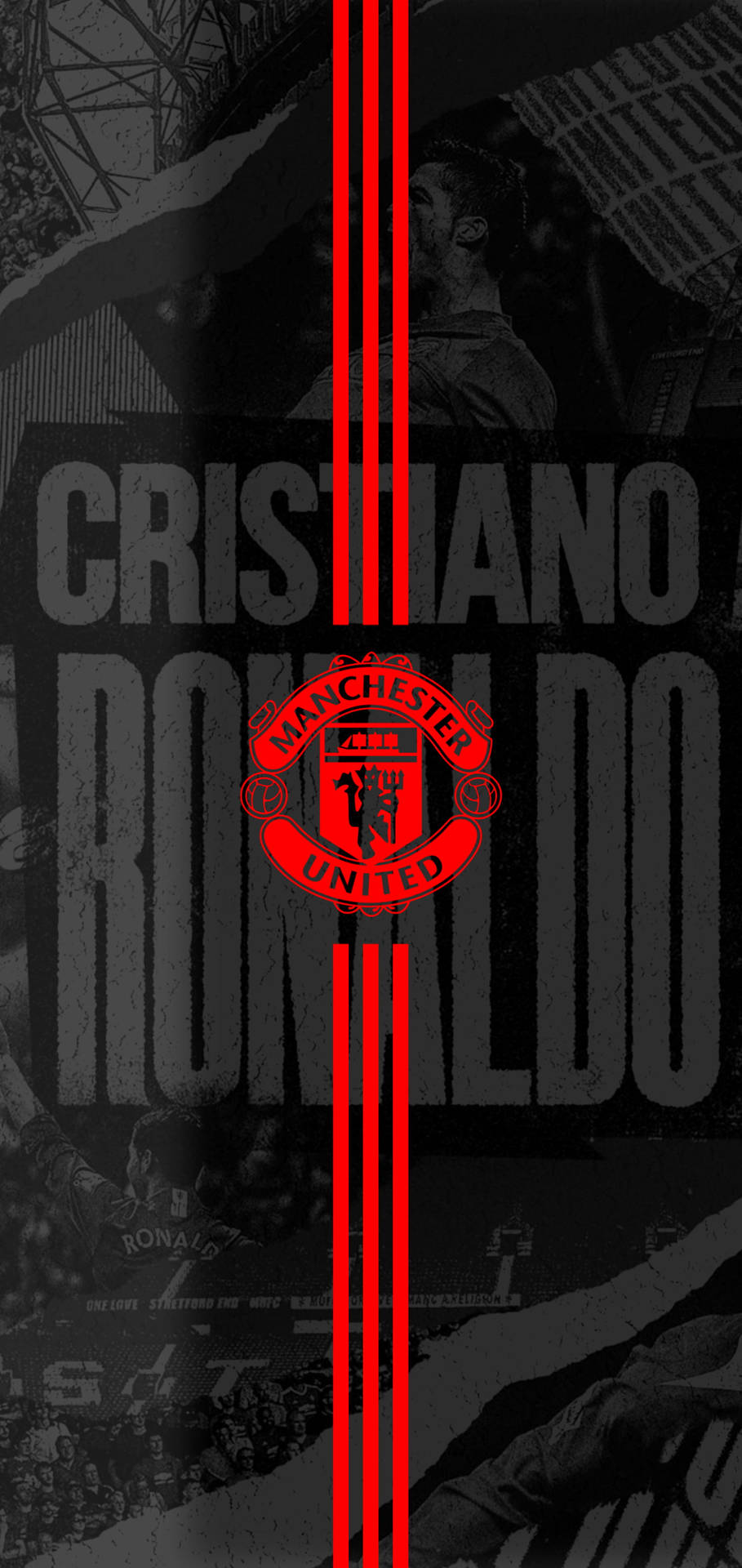 Cristiano Ronaldo Manchester United Logo Wallpaper