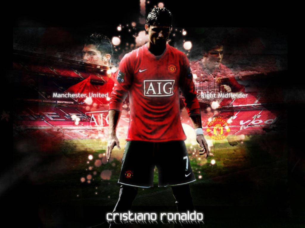 Cristiano Ronaldo Manchester United Vignette Art
