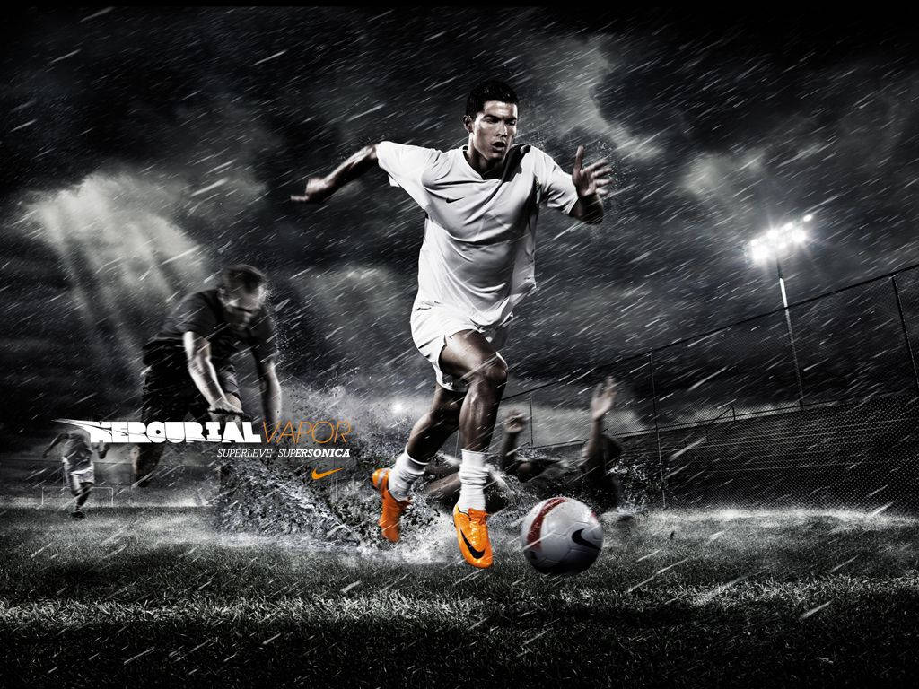 Cristiano Ronaldo is ready to take on the world in his Nike #JustDoIt campaign. Wallpaper