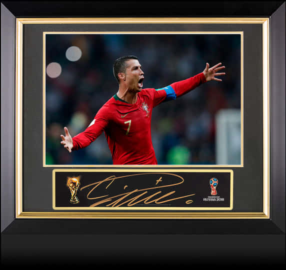 Cristiano Ronaldo Portugal Celebration Framed Photo PNG