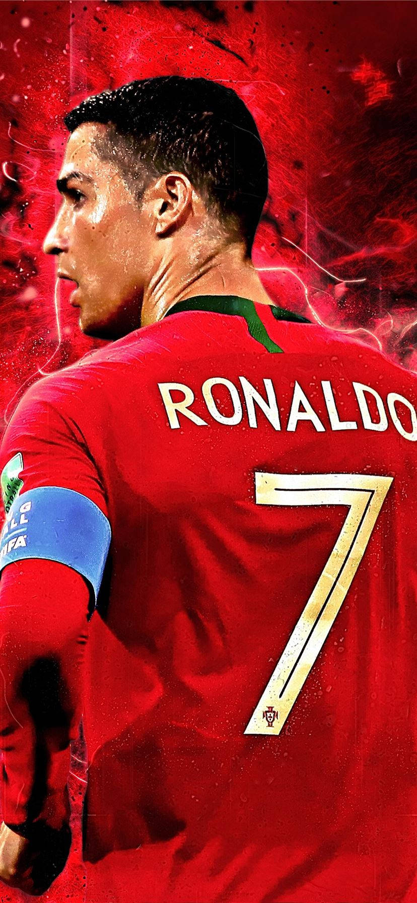 Cristiano Ronaldo Portugal Red Background Red Jersey Wallpaper