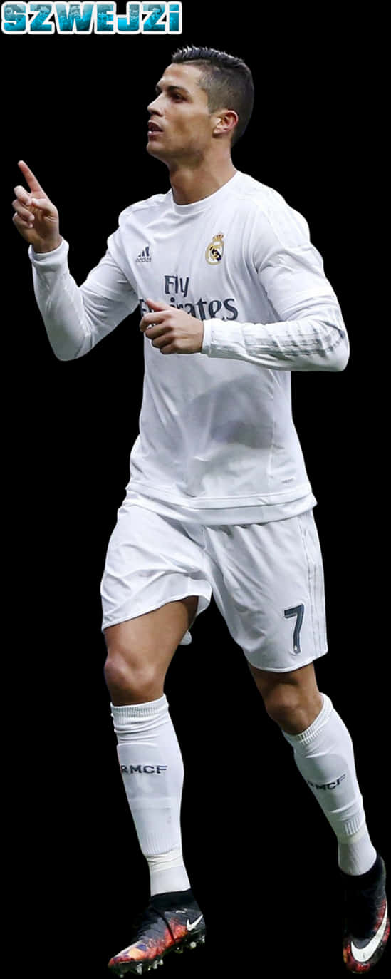 Cristiano Ronaldo Real Madrid Action Pose PNG