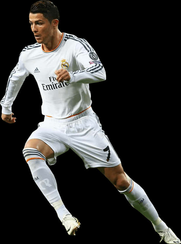 Cristiano Ronaldo Real Madrid Action Shot PNG