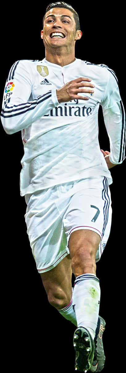 Cristiano Ronaldo Real Madrid Action Shot PNG