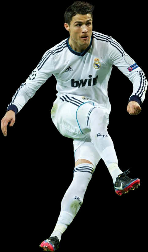 Cristiano Ronaldo Real Madrid Action Shot PNG