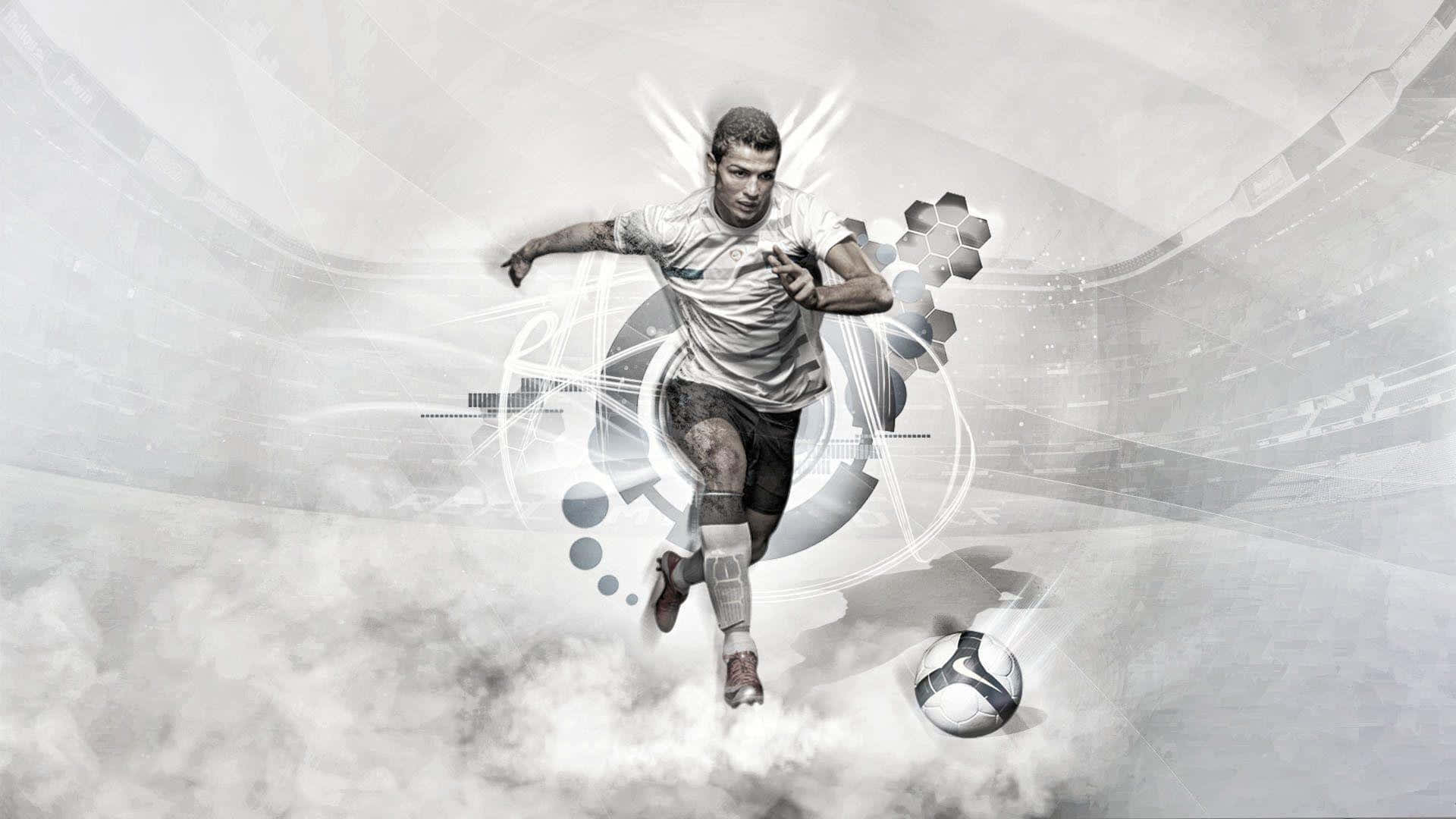 Cristiano Ronaldo leading his team to glory on the soccer field Wallpaper