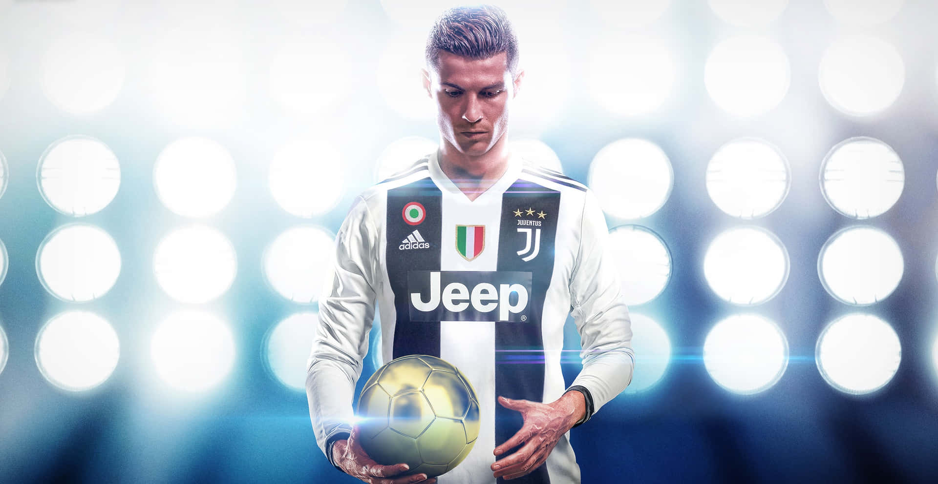Cristiano Ronaldo i varmen af spillet. Wallpaper