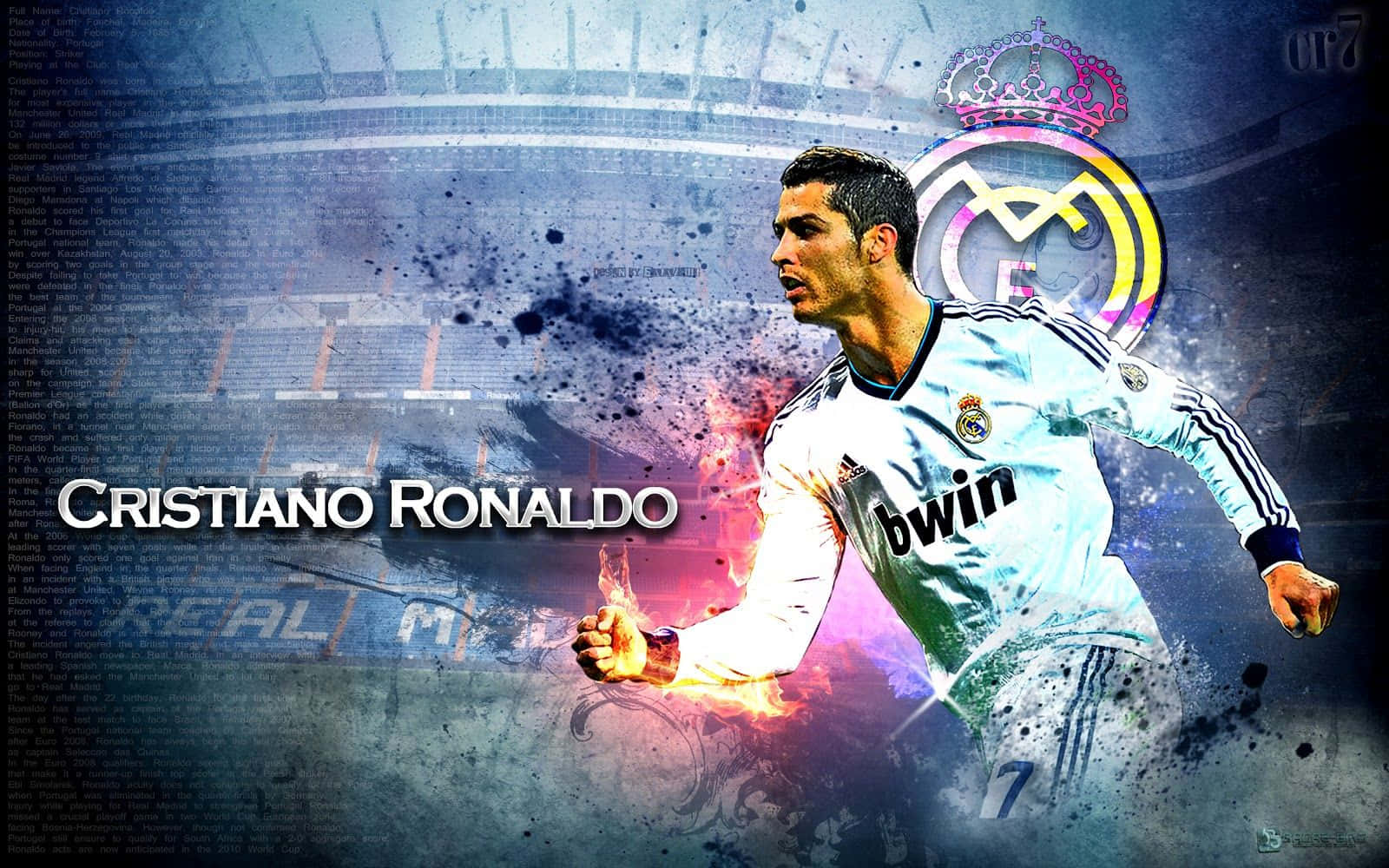 Cristiano Ronaldo scoring a goal with skillful footwork. Wallpaper