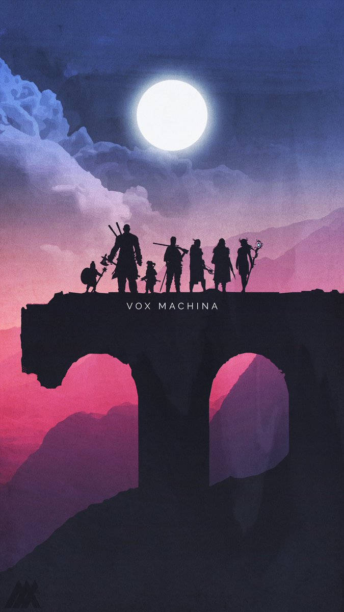 A Silhouette of Vox Machina from Critical Role Wallpaper
