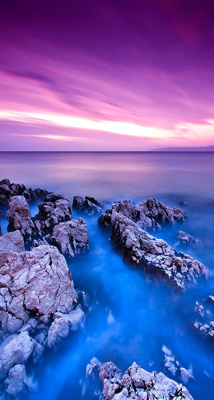 Hermosomar Púrpura Del Cielo En Croacia. Fondo de pantalla