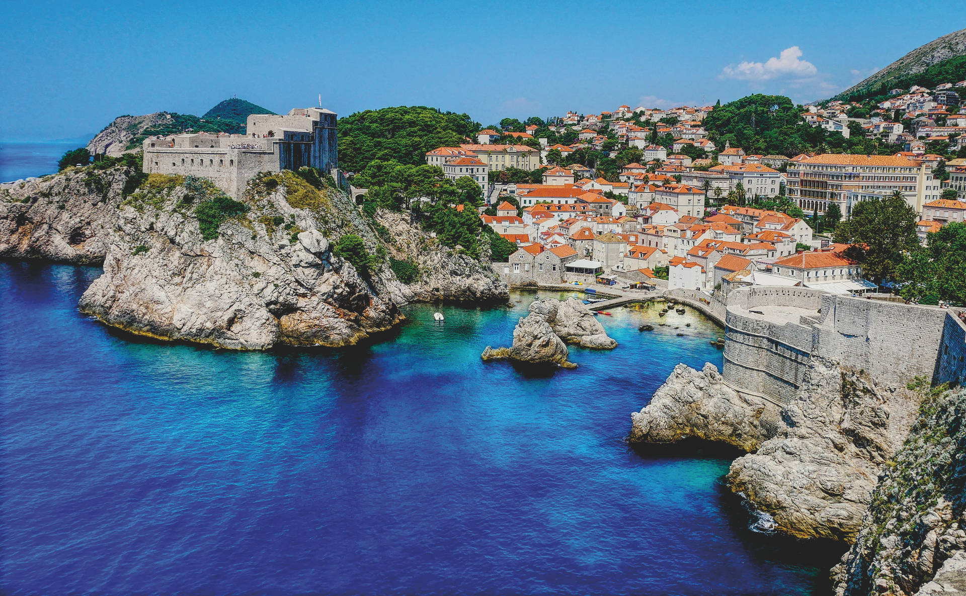 Croatia Blue Sea Dubrovnik City Wallpaper