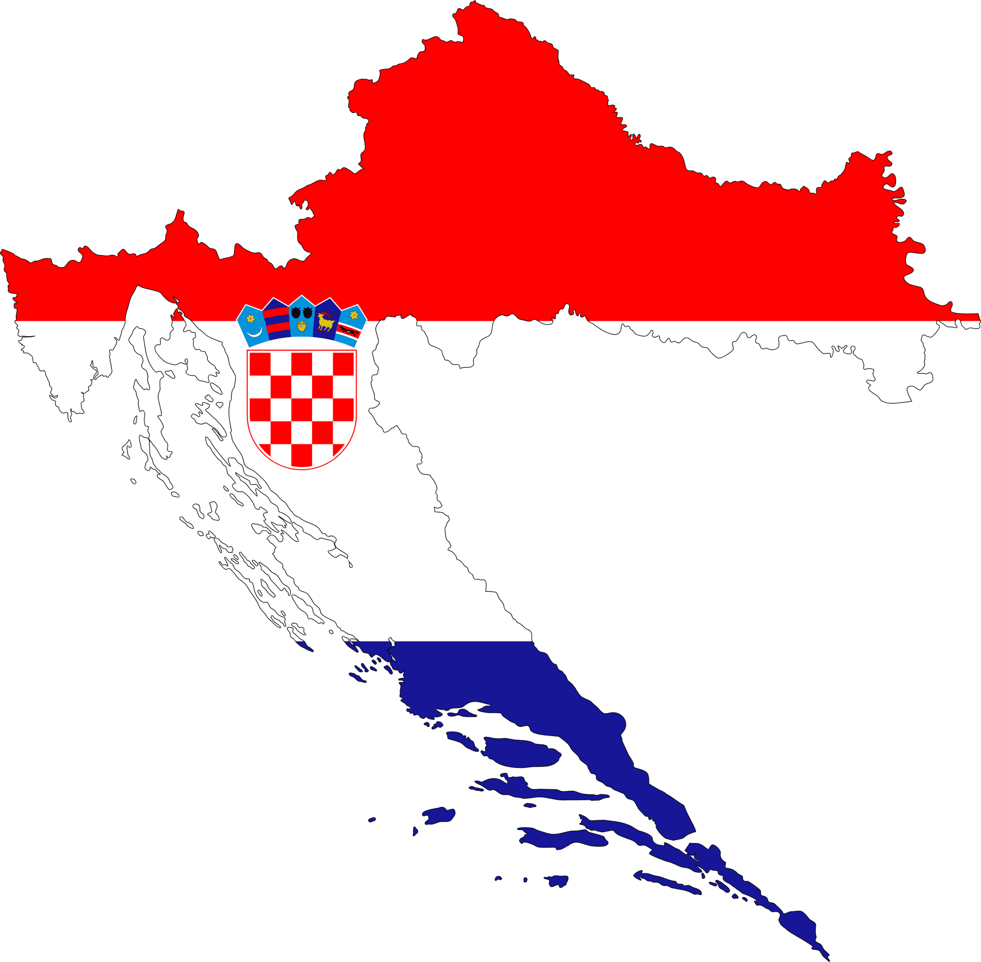 Croatia Map Flag Overlay PNG