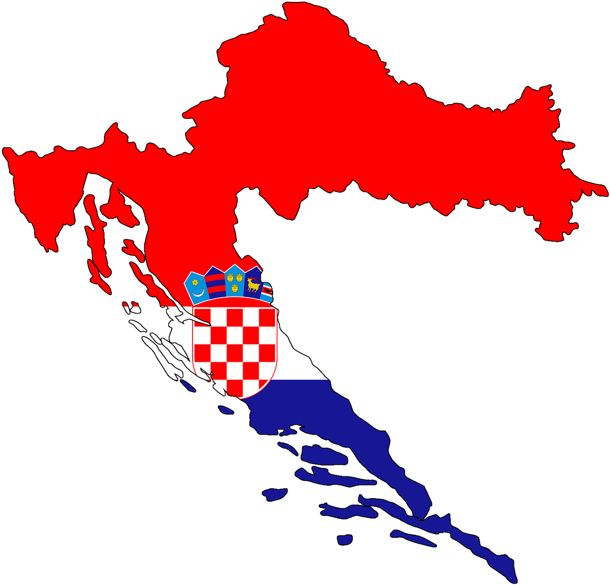 Croatia Mapwith Coatof Arms PNG