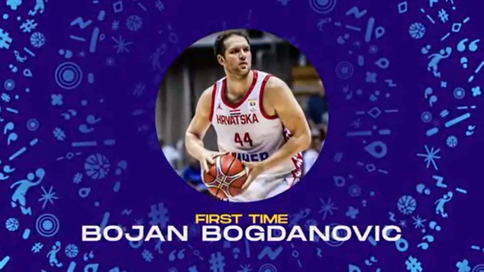 Posterfiba Di Bojan Bogdanović, Giocatore Croato. Sfondo