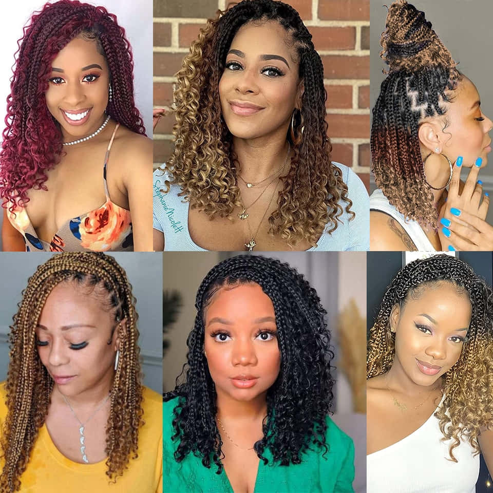 Woman Crochet Hair Styles Collage Picture