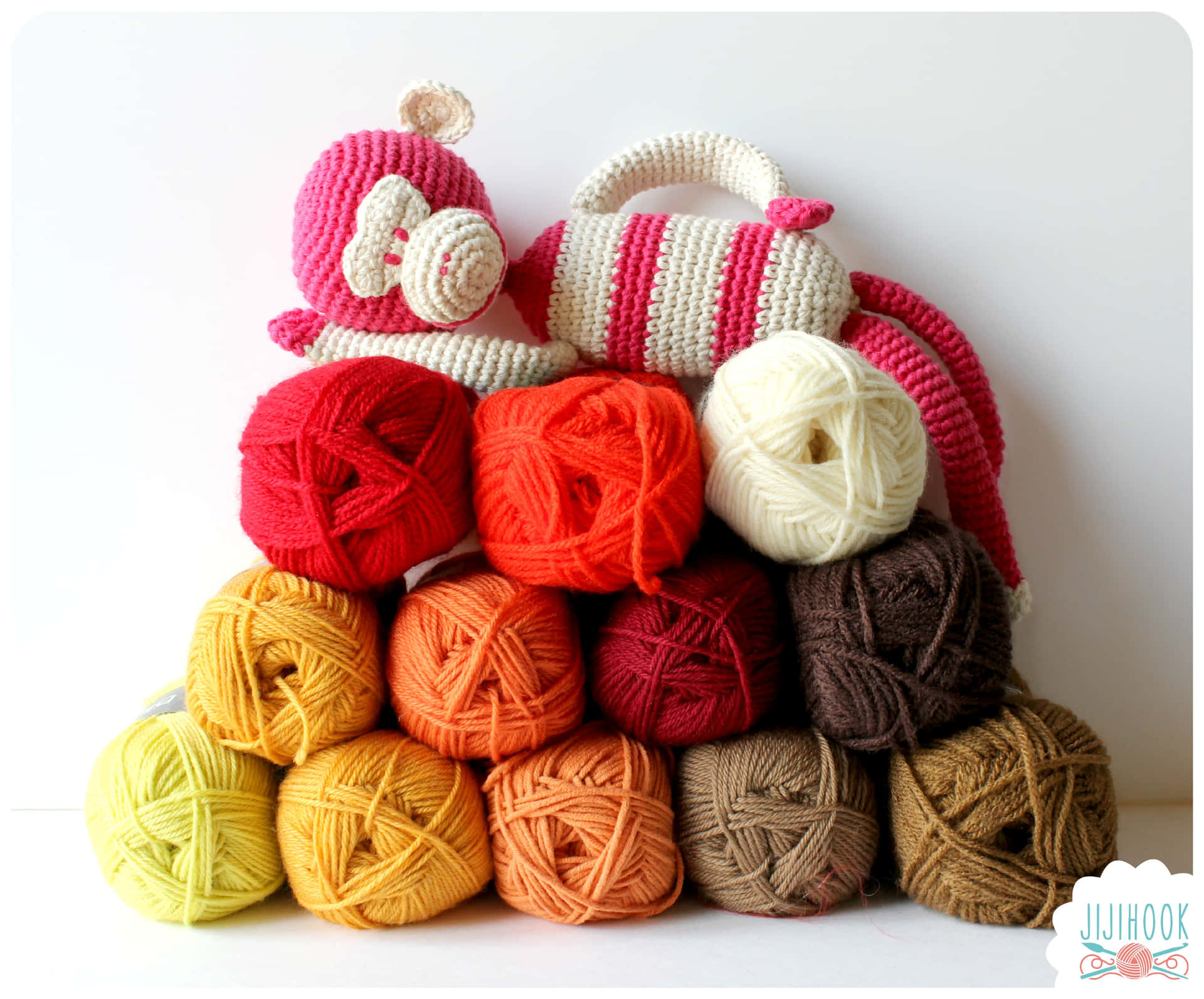 Imagende Un Mono Rosa Tejido A Crochet