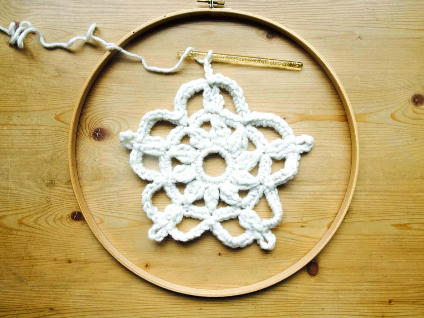White Flower Crochet Picture