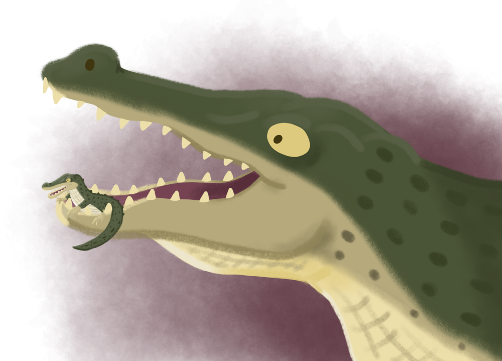 Crocodile Inception Artwork PNG