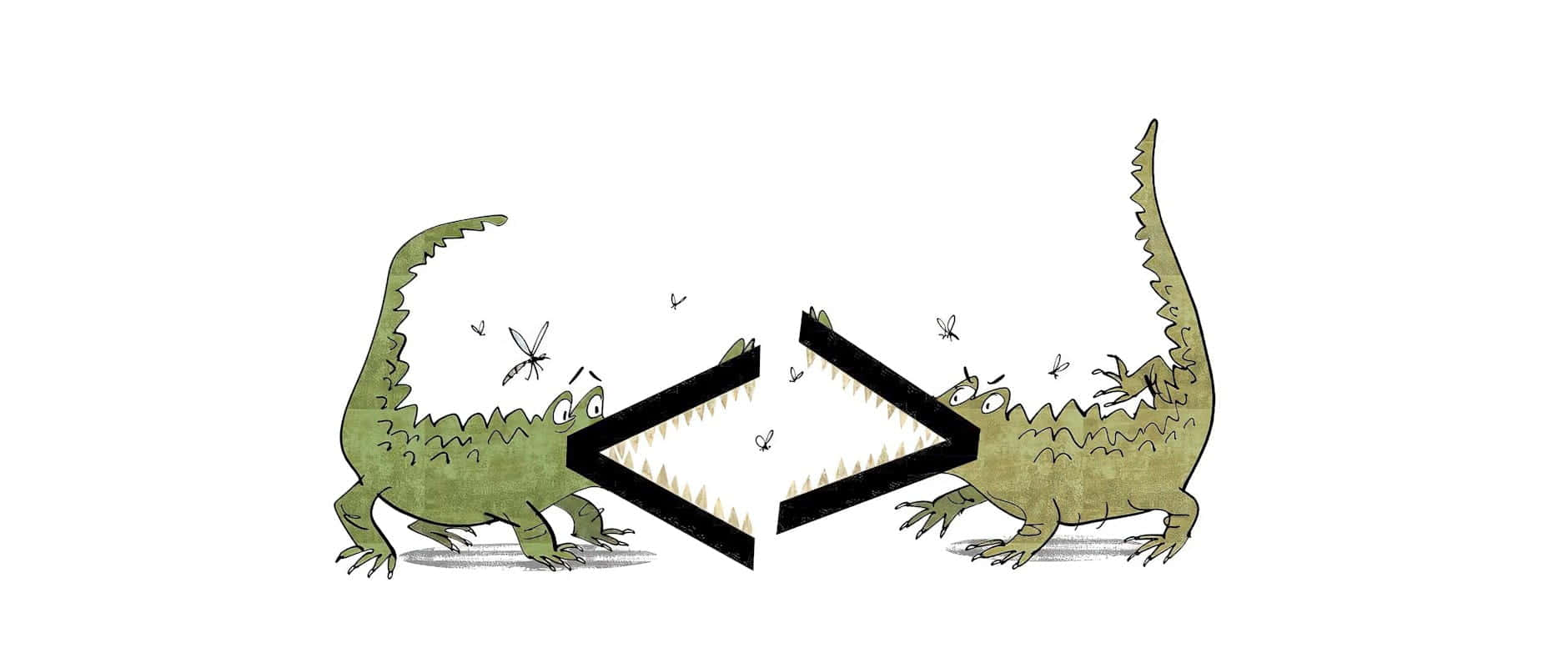 Crocodilesin Conflict Illustration Wallpaper