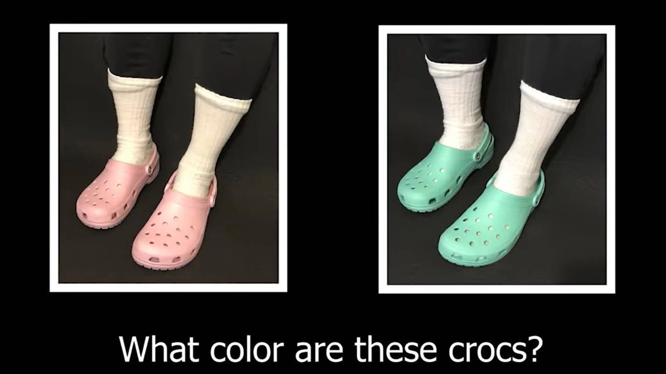 Crocs,eine Optische Täuschung Mit Ambiguen Farben. Wallpaper