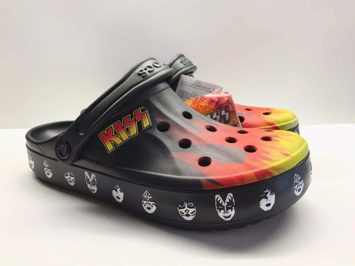 Crocs with flames on hot sale them