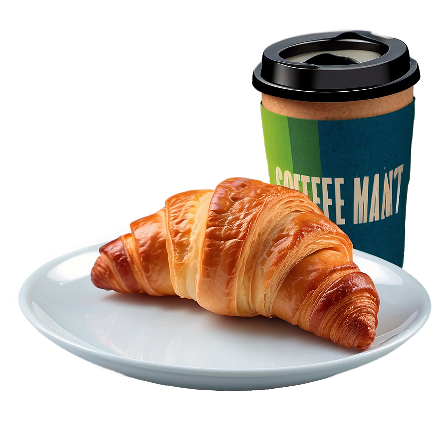 Croissant And Coffee Breakfast Png Hxl57 PNG