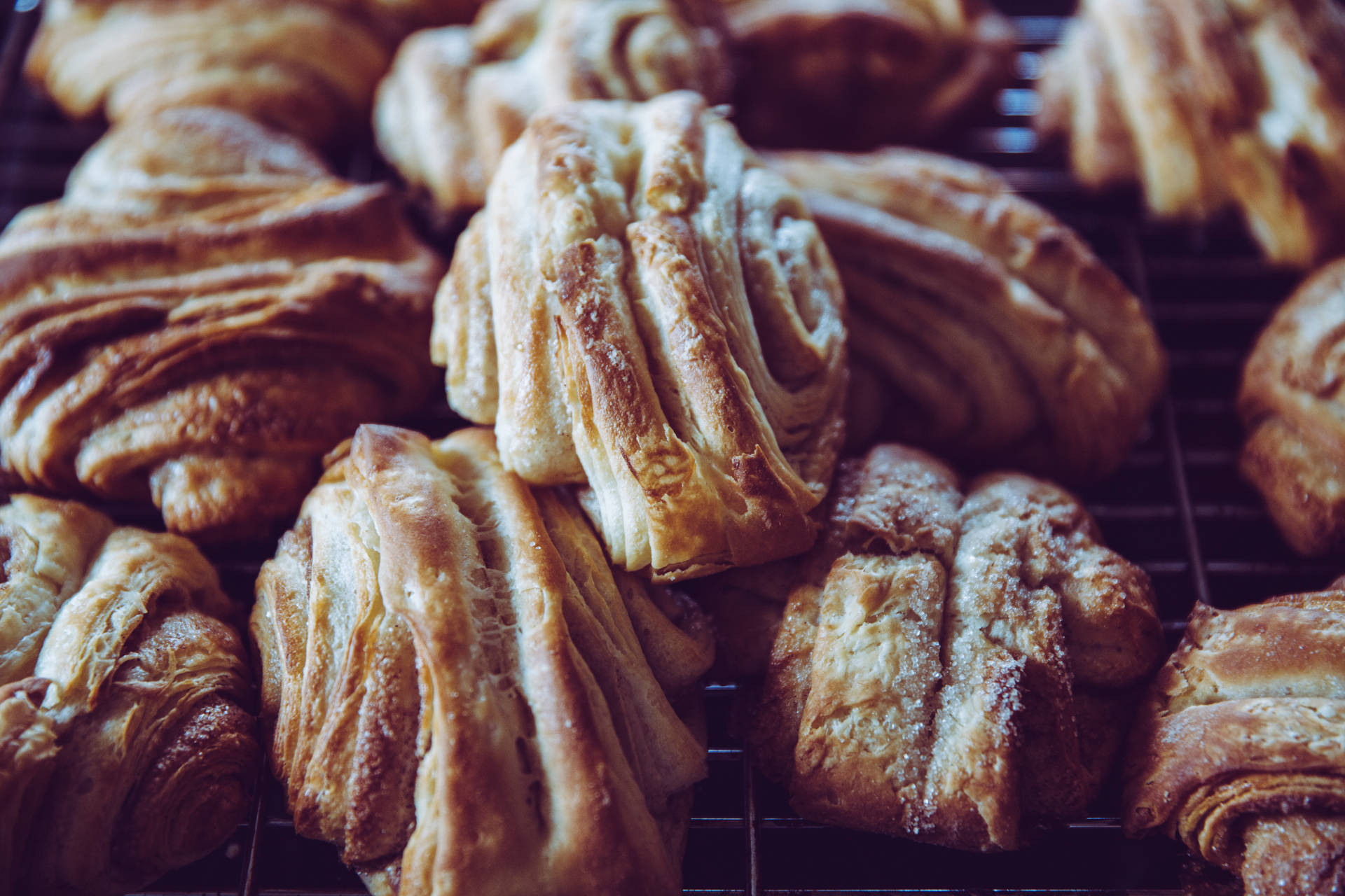 Croissant Pastries Fresh From Oven Wallpaper