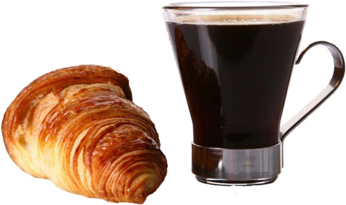 Croissantand Coffee Transparent Background PNG