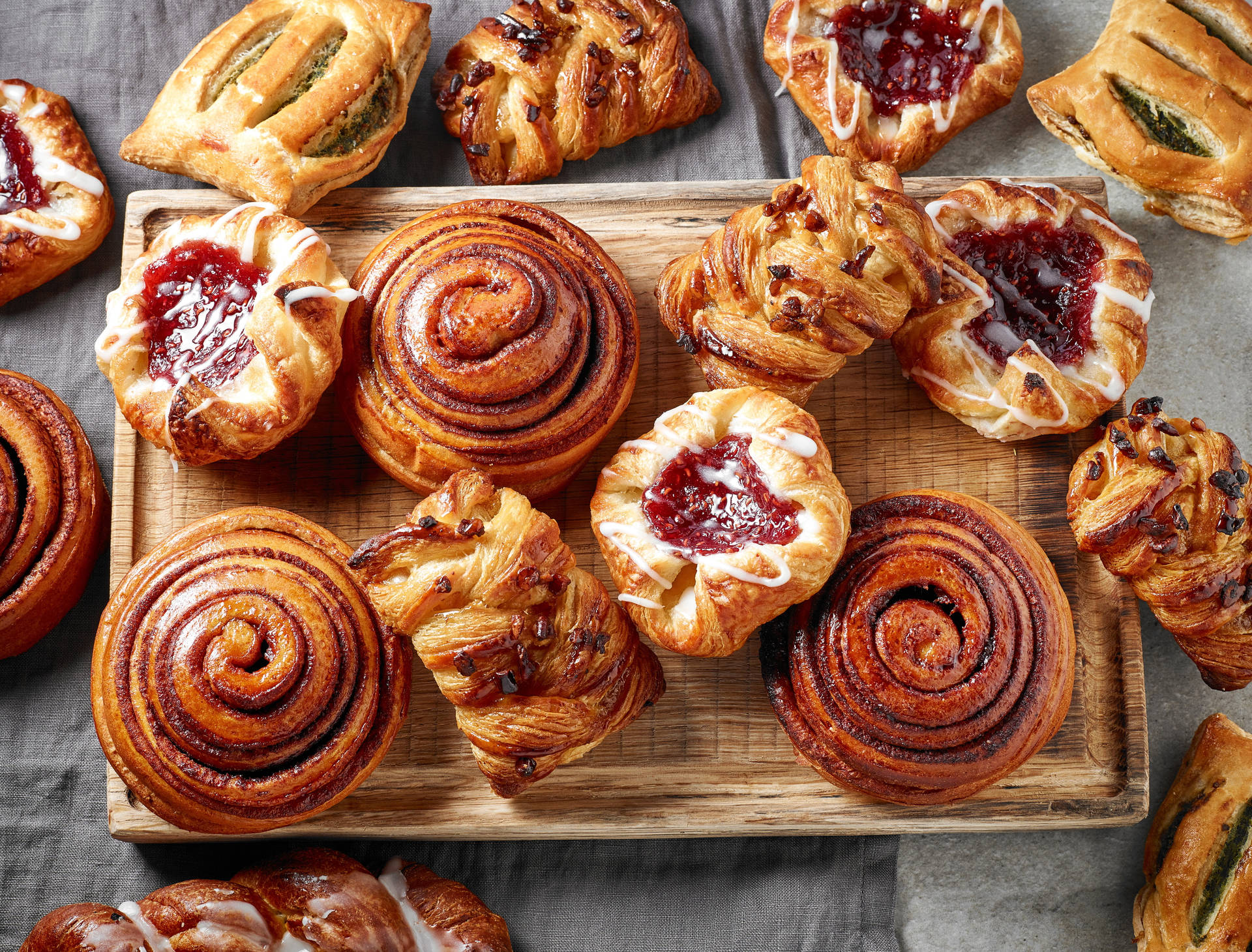 Croissants, Tarts, And Rolls Pastries Wallpaper