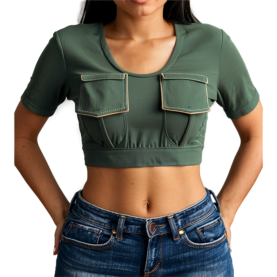 Crop Top With Pockets Png 05252024 PNG
