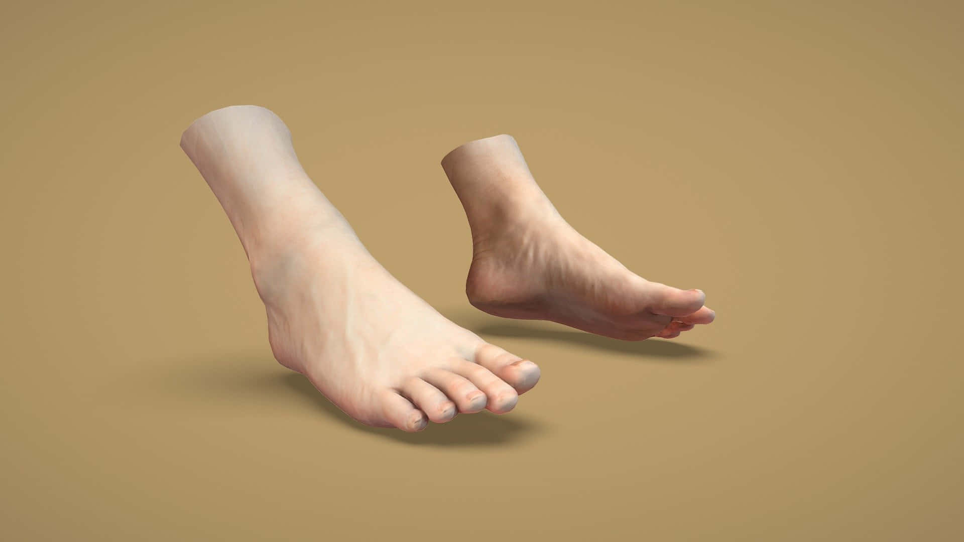 Croppede 3D mænd fødder Wallpaper