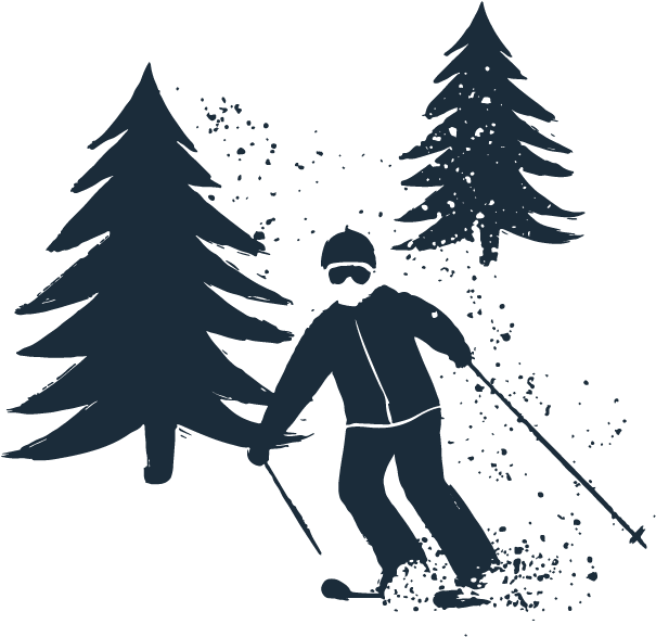 Cross Country Skiing Among Pines PNG
