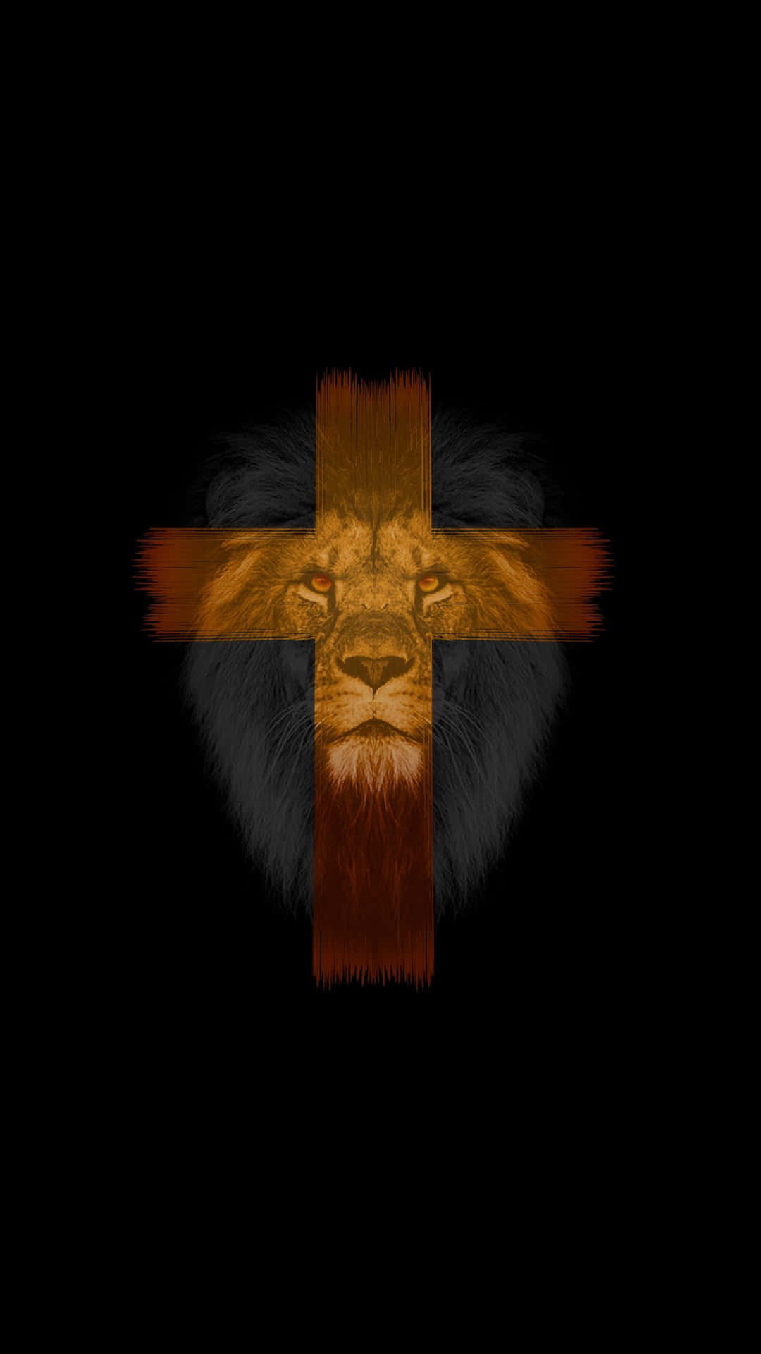 A Lion With A Cross On His Head Wallpaper