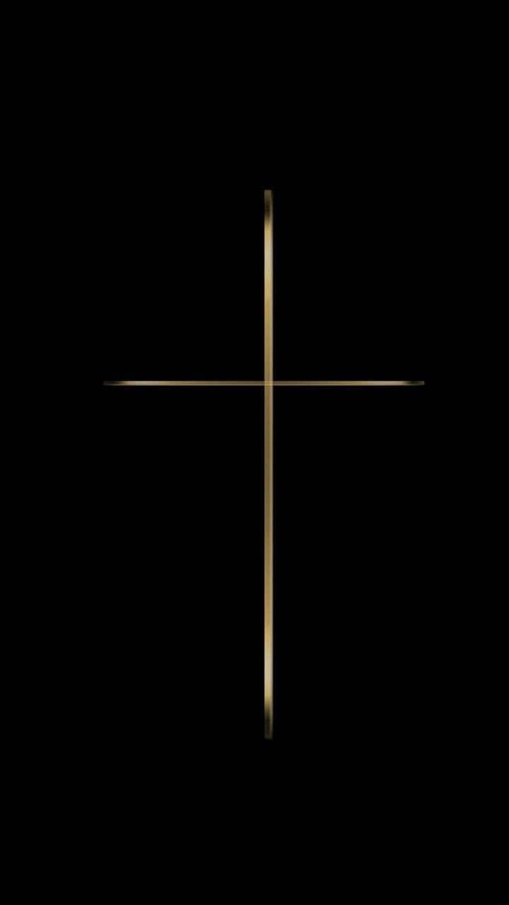 Black And Silver Minimalistic Cross iPhone Wallpaper