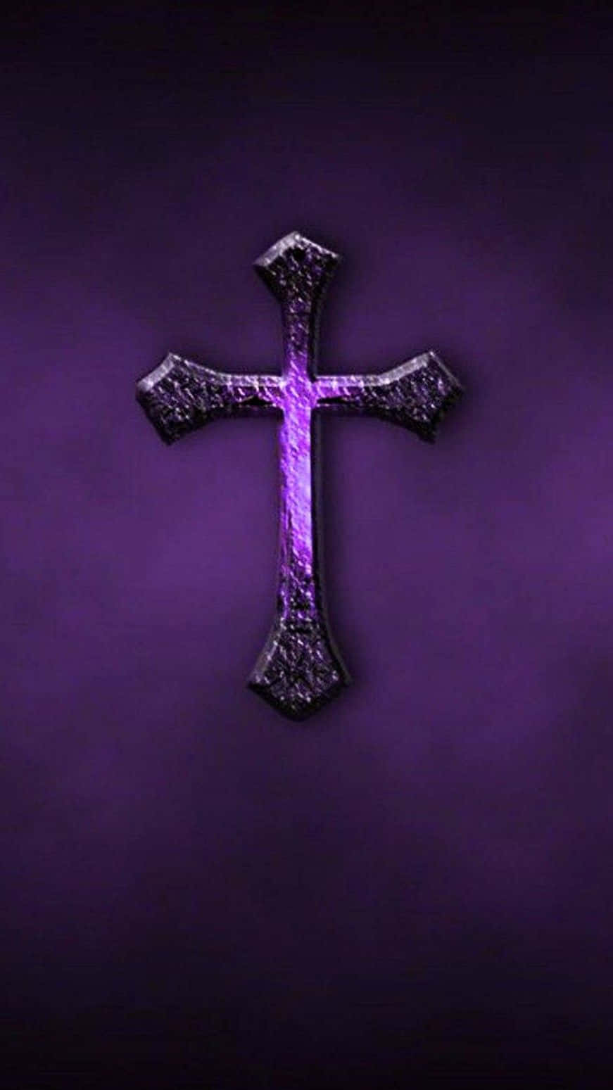 Vignette Purple Metal Cross iPhone Wallpaper