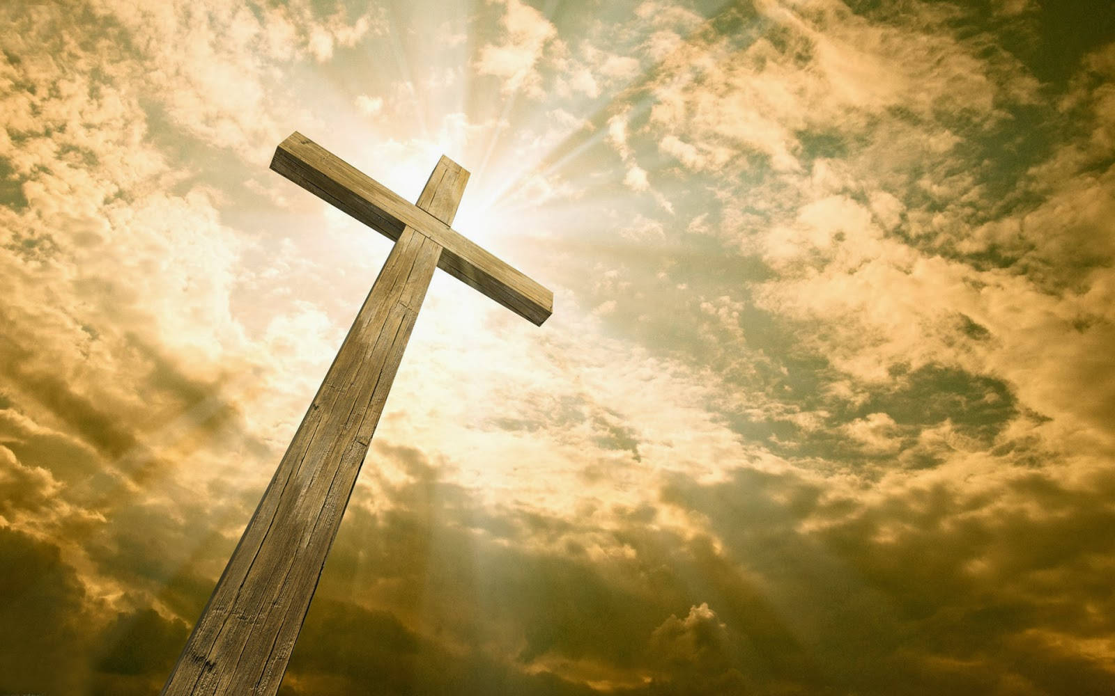 Cross Of The Christian God Emanating Light Background