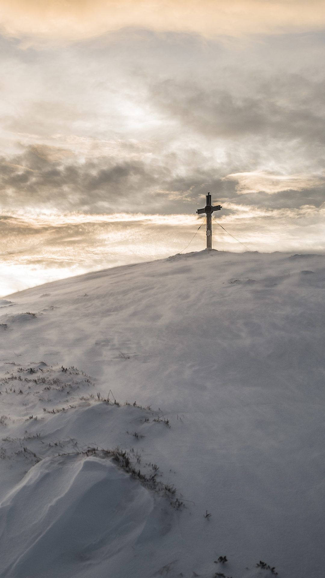 Cross On Snow Mountain Christian Iphone Wallpaper