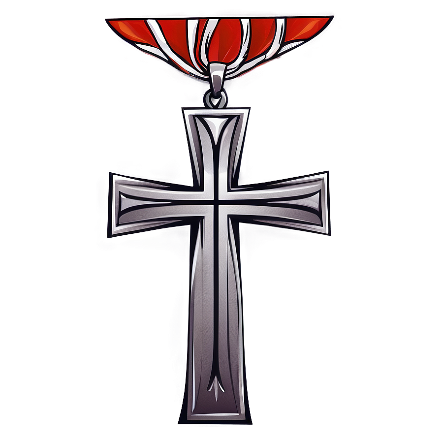 Cross Outline With Banner Png 65 PNG