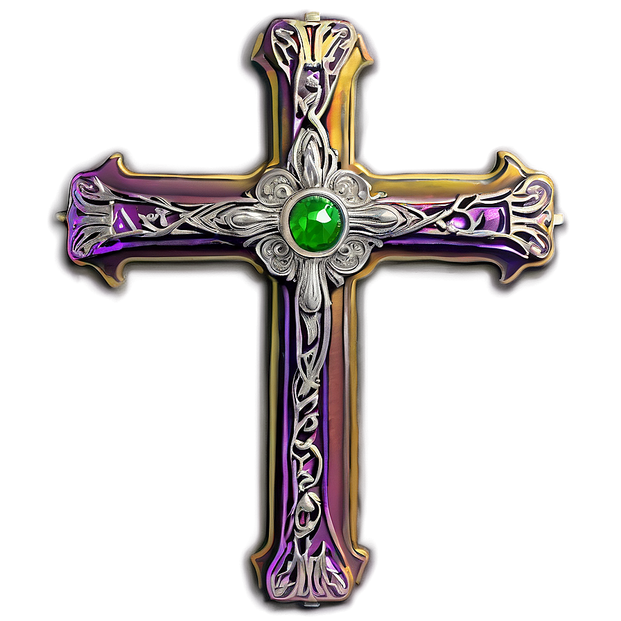Cross Outline With Rays Png Mqe88 PNG