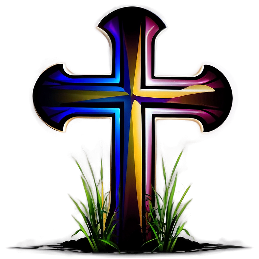 Cross Outline With Rays Png Thc PNG