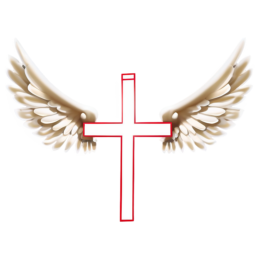 Cross Outline With Wings Png Cvb PNG