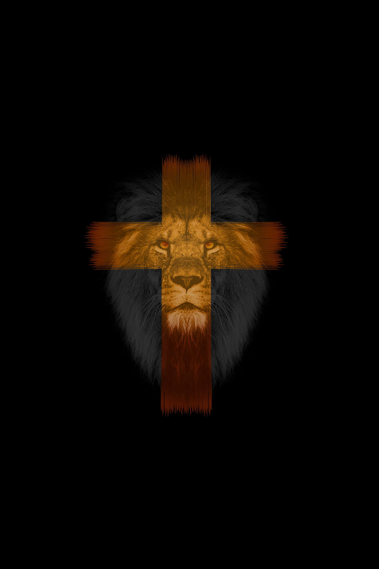 A Lion With A Cross On His Head Wallpaper