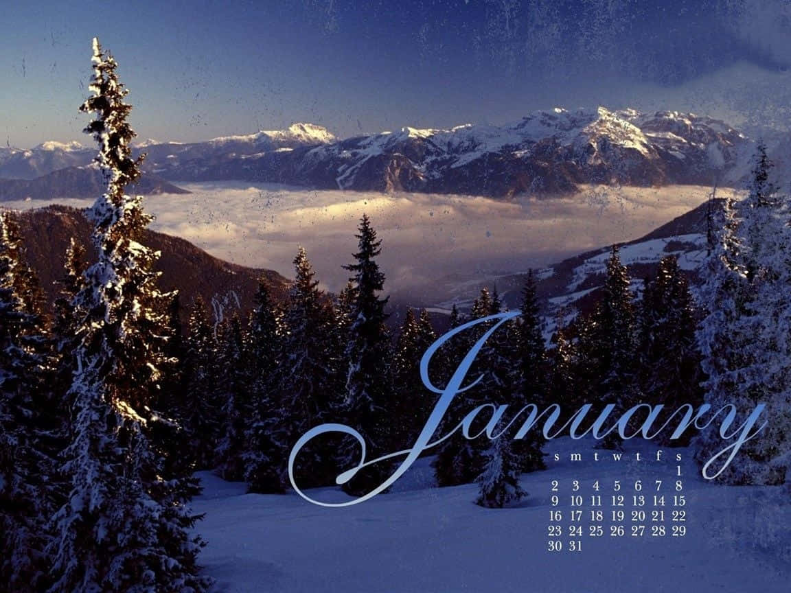 Crosscards Computer Winter Mountain Calendar Wallpaper