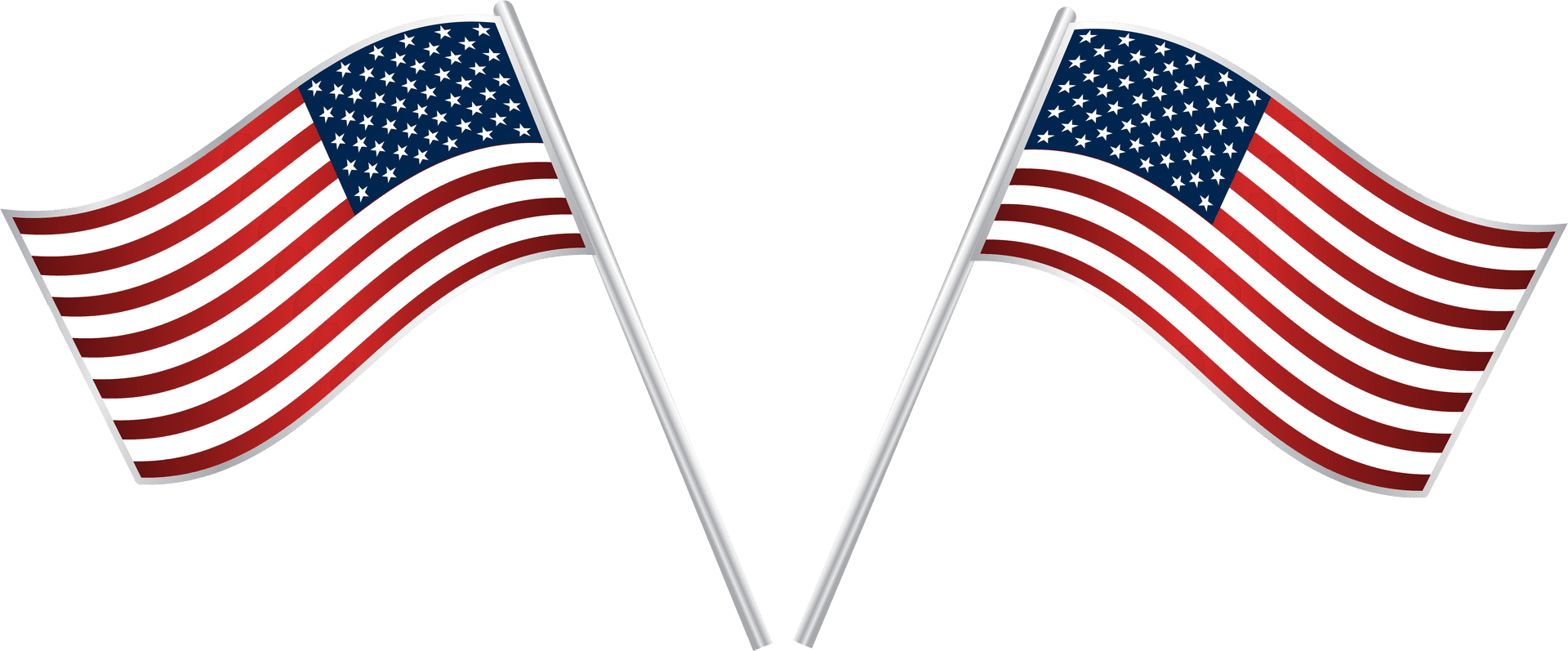 Crossed American Flags Memorial Day PNG